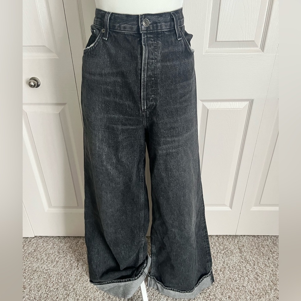 Agolde Wide Leg Cuffed Jeans